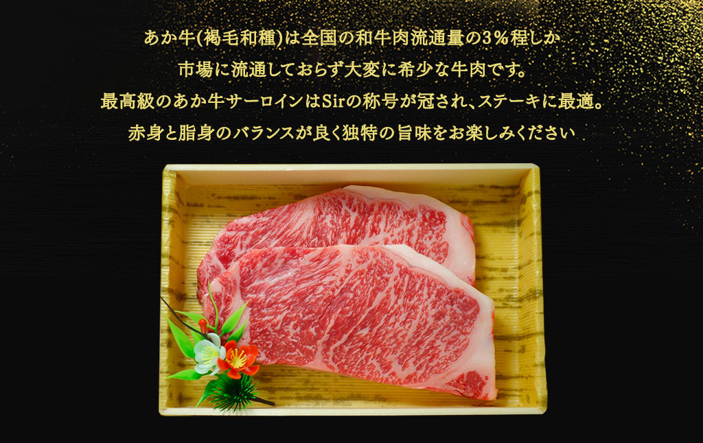 あか牛 サーロイン ステーキセット 200g×2枚 あか牛のたれ 200ml付き