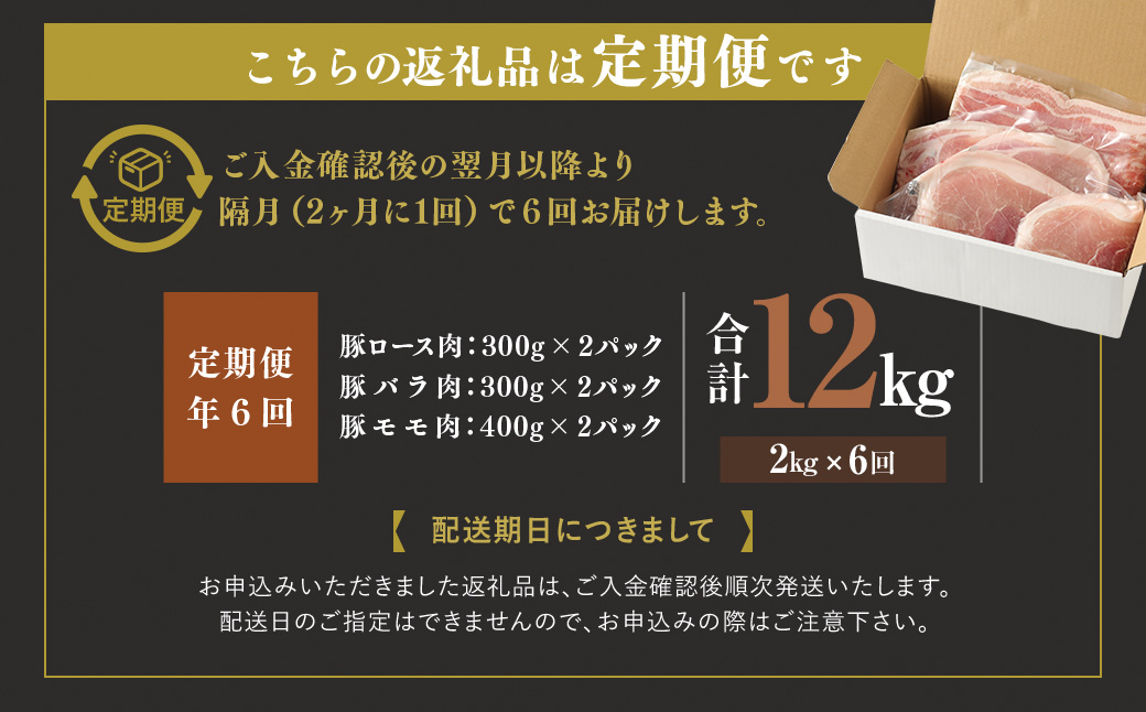 【 定期便 年6回 隔月】 モンヴェールポーク しゃぶしゃぶ 贅沢 セット 計2kg