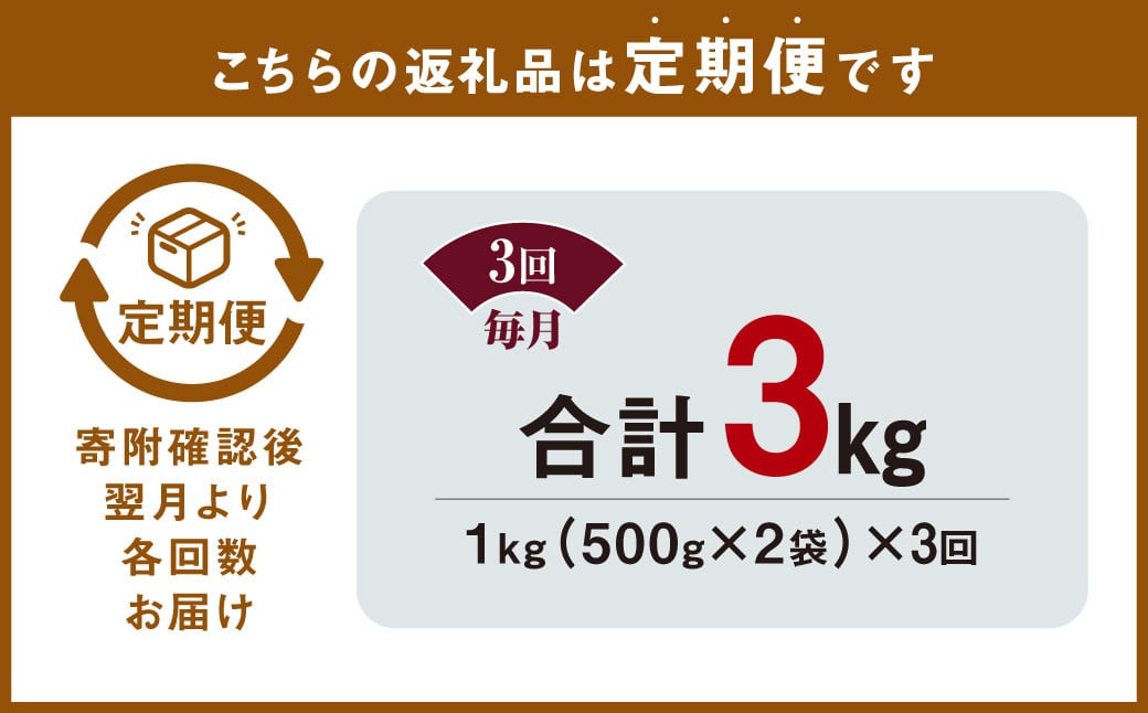 【3ヶ月定期便】 九州産豚 タレ漬け 合計1kg 500g×2袋 ×3回 総計3kg 豚肉 小間切れ コマ切れ 肉 タレ 冷凍 豚 小分け 簡単調理 国産 九州産 定期便 3回 熊本県 水俣市 