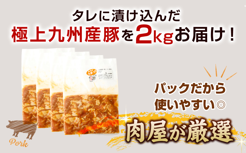 【にんにく醤油】九州産豚 タレ漬け 2kg 豚肉 肉 お肉 九州産 味付け 小分け 簡単調理