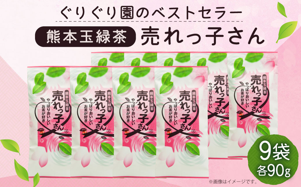 熊本 玉緑茶「売れっ子さん」90g×9袋 緑茶 茶葉 セット