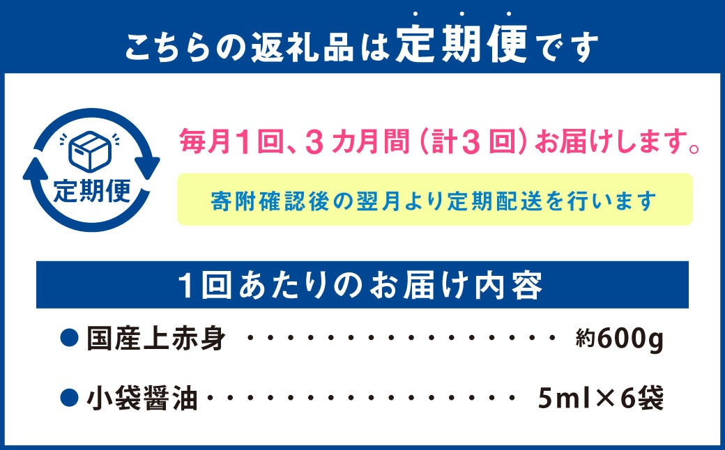 【定期便 3回】国産 上赤身 馬刺し 約600g 計約1.8kg 馬肉 馬 熊本