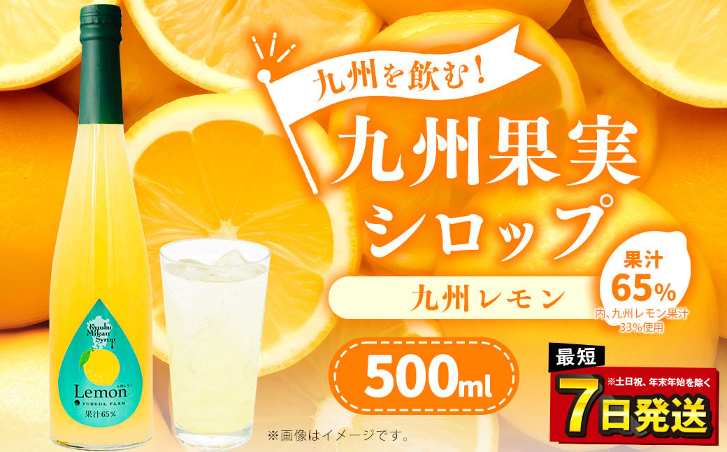 九州を飲む！九州果実 シロップ 九州レモン 500ml 1本 約25杯分 レモン フルーツ 果物 ジュース