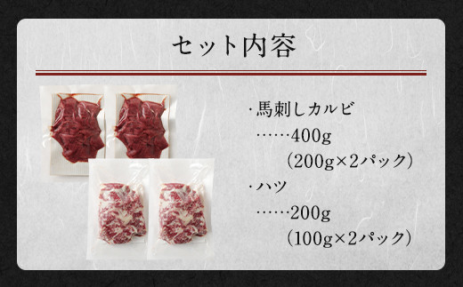 馬刺し 熊本 カルビ 心臓 ハツ 切り落とし 計600g 生食可 馬心臓