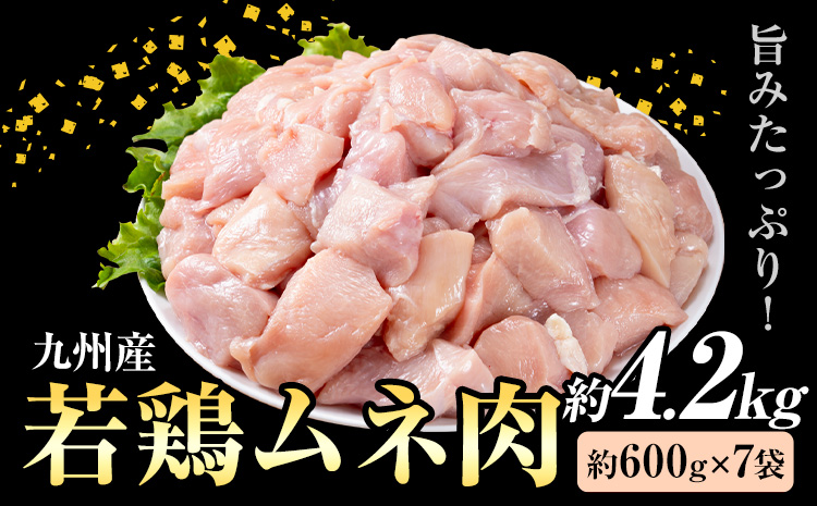 九州産 若鶏ムネ肉 (約600g×7袋) 合計約4.2kg《30日以内に出荷予定(土日祝除く)》