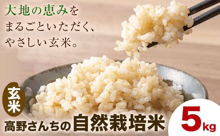 令和7年産 高野さんちの自然栽培米 玄米 5kg《通常パッケージ》株式会社有機農場《30日以内に出荷予定(土日祝除く)》熊本県 菊池市 米 お米 ヒノヒカリ ひのひかり 自然栽培米 七城物語 熊本県産
