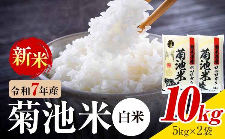 令和7年産 熊本県産 菊池米 白米 10kg 1袋5kg 株式会社くまもとごはん 《30日以内に出荷予定(土日祝除く)》米 お米 令和7年産 九州産 熊本県産  送料無料