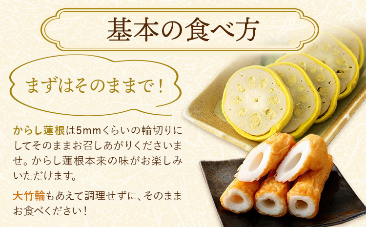 からし蓮根 大竹輪 セット 2種類 各2個 廣田蒲鉾店《30日以内に出荷予定(土日祝除く)》ちくわ 竹輪 辛子蓮根 レンコン 揚げたて 郷土料理 名産品 土産 熊本県 菊池市 おつまみ 惣菜 冷蔵 送料無料