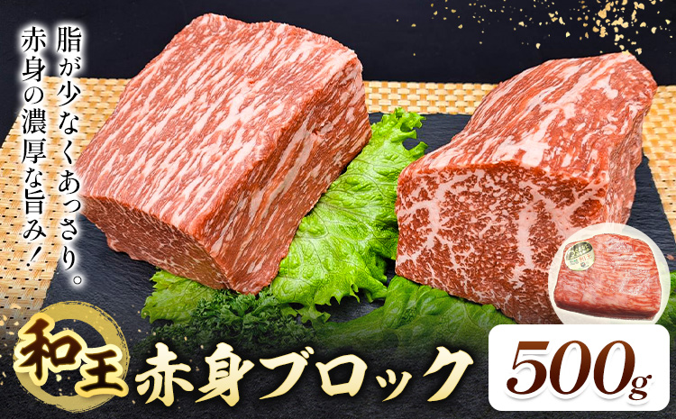 熊本県産A5等級和王 赤身ブロック 500g 帝神志方ミート株式会社《90日以内に出荷予定(土日祝除く)》熊本県 菊池市 牛肉 肉 お肉 和牛 くまもと黒毛和牛 熊本県産 A5 和王 赤身 赤身肉 ブロック肉