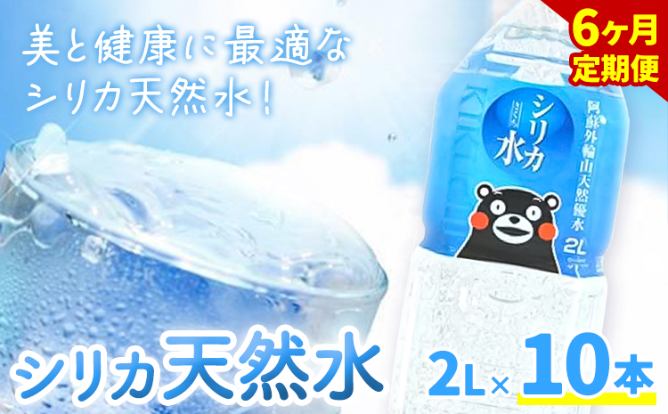 【6ヶ月定期便】シリカ天然水 2L×10本 計60本 株式会社Foody's《申込月の翌月から出荷開始》熊本県 菊池市 シリカ水 飲料水 ミネラルウォーター 水 軟水 鉱水 ペットボトル 定期便