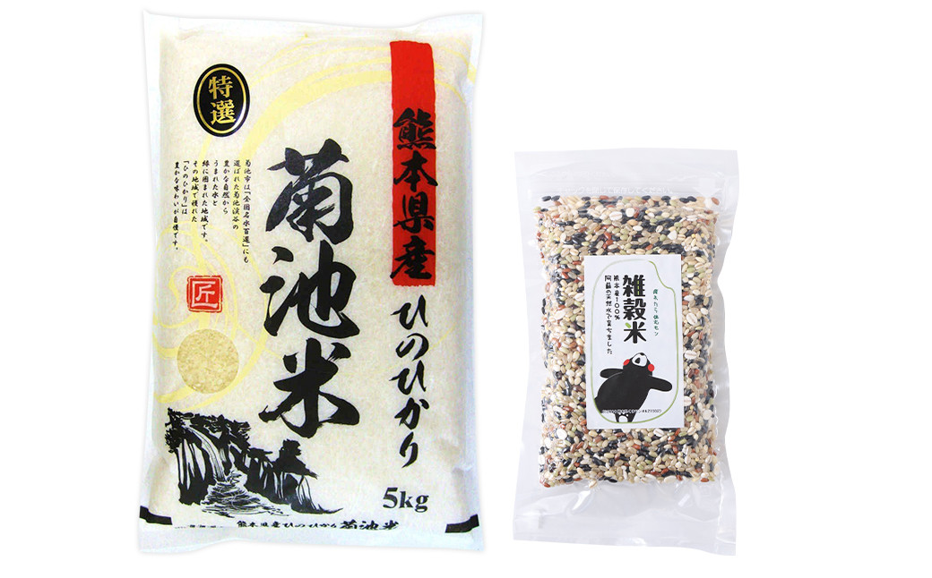 【定期便6ヵ月】熊本県菊池産 ヒノヒカリ 精米 計30kg(5kg×6) もち麦入り雑穀米 計1.2kg(200g×6) 米 お米 低温保管 残留農薬ゼロ