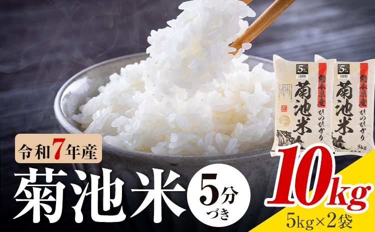 令和7年産 熊本県産 菊池米 5分づき 10kg 1袋5kg 株式会社くまもとごはん 《30日以内に出荷予定(土日祝除く)》米 お米 令和7年産 九州産 熊本県産  送料無料