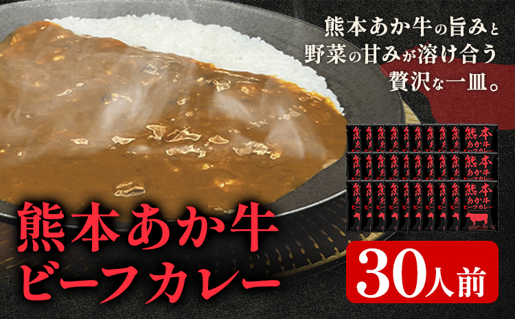 熊本県産あか牛使用 くまもとあか牛 ビーフカレー 30袋 1袋160g レトルト カレー パック 常備食 長期保存 送料無料《30日以内に出荷予定(土日祝除く)》