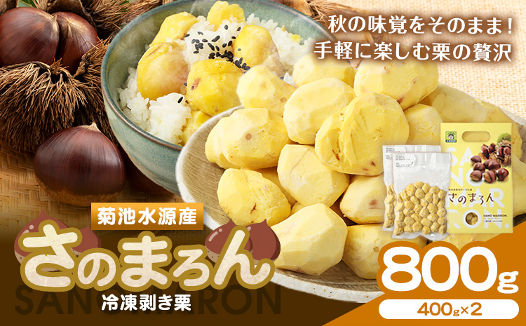 菊池水源産 さのまろん 冷凍剥き栗 内容量 約800g 農事組合法人菊池佐野《30日以内に出荷予定(土日祝除く)》熊本県 菊池市 栗 むき栗 筑波 冷凍 熊本県産 九州産 国産 送料無料