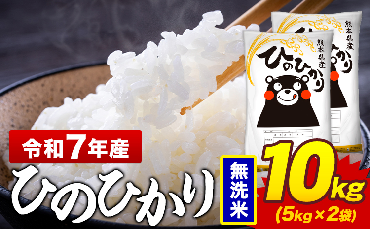 令和7年産 無洗米 米 ひのひかり 10kg《7-14日以内に出荷予定(土日祝除く)》熊本県 菊池市 国産 熊本県産 精米 無洗米 送料無料 ヒノヒカリ こめ お米 