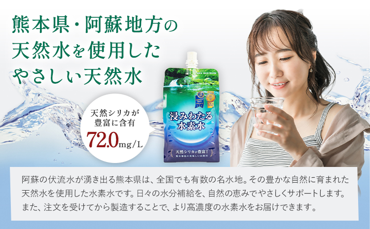 【5ヶ月定期便】浸みわたる水素水 30本 内容量 1本500ml 計75L《お申込み翌月から出荷》水 水素水 天然水 飲料水 ミネラルウォーター アルミパウチ パウチ 国産 九州産 熊本県産 菊池市産