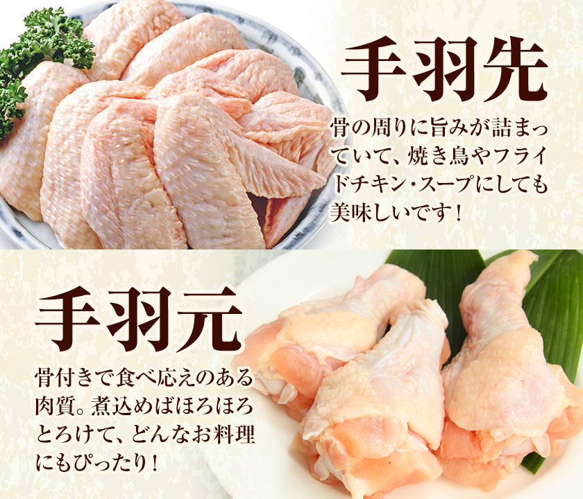 【3ヶ月定期便】 九州産 手羽先（500g×4袋）・手羽元（500g×4袋）セット 計4kg 鶏肉 肉 鶏 手羽 唐揚げ 詰め合わせ セット 冷凍 九州 国産 熊本県 菊池市 送料無料《お申込み翌月から出荷》