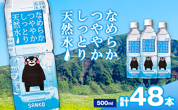 なめらかつややかしっとり天然水 500ml 合計48本 24本×2ケース 株式会社サンコー熊本営業所《30日以内に出荷予定(土日祝除く)》天然水 軟水 鉱水 シリカ水 飲料水 ミネラルウォーター ペットボトル 熊本県 菊池市 送料無料