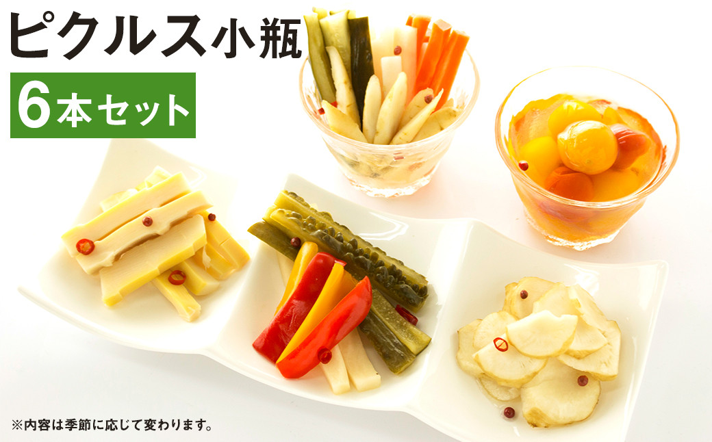 ピクルス 小瓶 (130〜150g)×6本 セット  野菜 やさい 瓶詰め 【メロンドーム】