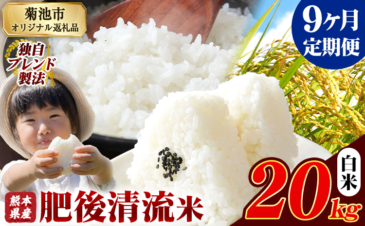【9ヶ月定期便】熊本県産 肥後清流米 白米 20kg 熊本県産 ふるさと納税《お申込み月の翌月から出荷開始》 精米 米 こめ ふるさとのうぜい コメ お米 おこめ