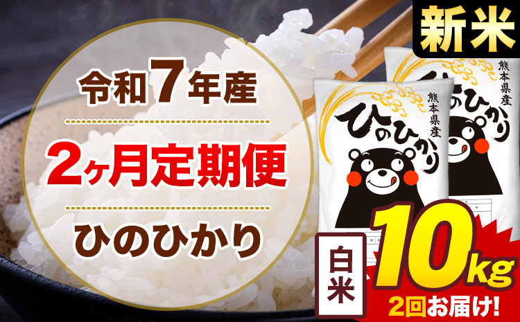 【2ヶ月定期便】米 ひのひかり 白米 定期便 10kg 《お申込み翌月から出荷》熊本県 菊池市 国産 熊本県産 白米 精米 送料無料 ヒノヒカリ こめ お米