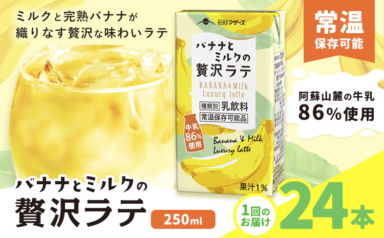 バナナとミルクの贅沢ラテ 【1回】250ml×24本 合同会社たべたせいか《30日以内に出荷予定(土日祝除く)》 バナナラテ バナナミルク 完熟バナナ ミルク ラテ フルーツラテ 牛乳 らくのうマザーズ 紙パック 熊本県産 国産 熊本県 菊池市 送料無料
