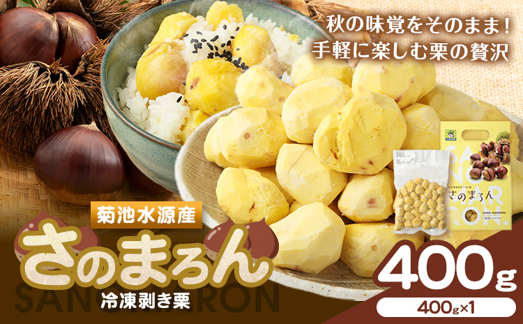 菊池水源産 さのまろん 冷凍剥き栗 内容量 約400g 農事組合法人菊池佐野《30日以内に出荷予定(土日祝除く)》熊本県 菊池市 栗 むき栗 筑波 冷凍 熊本県産 九州産 国産 送料無料