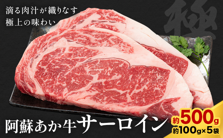 阿蘇あか牛 サーロイン 合計約500g 約100g×5袋 株式会社LARKS《30日以内に出荷予定(土日祝除く)》お肉 和牛 あか牛 ステーキ 熊本県産 九州産 国産 冷凍 送料無料