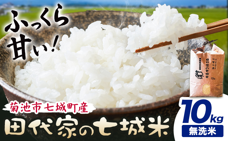 令和7年産 菊池市七城町産 田代家の七城米 七城ヒノヒカリ玄無洗米 10kg 田代こめや《30日以内に出荷予定(土日祝除く)》熊本県 菊池市 米 お米 精米 ひのひかり 菊池市産 熊本県産 九州産 送料無料