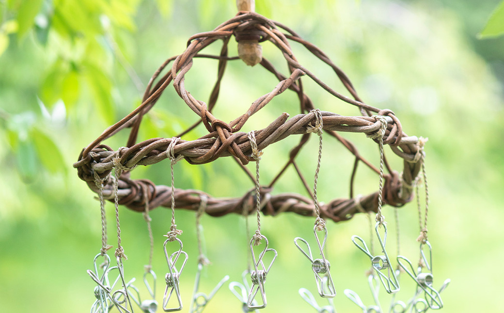 【ふるさと納税】熊本県産 クリップハンガー 手作り ハンドメイド《90日以内に出荷予定(土日祝除く)》 ハンガー 直径約25cm ナチュラル素材 壁掛け