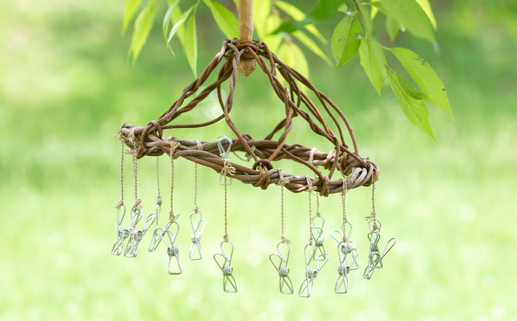 【ふるさと納税】熊本県産 クリップハンガー 手作り ハンドメイド《90日以内に出荷予定(土日祝除く)》 ハンガー 直径約25cm ナチュラル素材 壁掛け