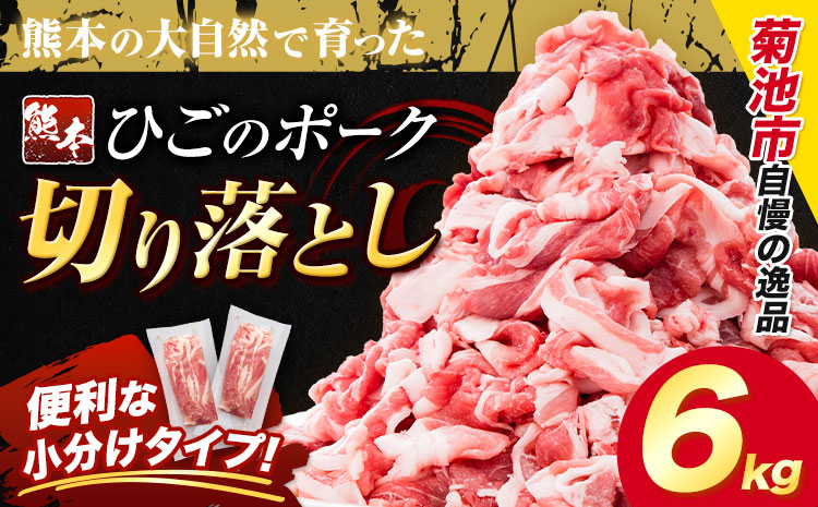 豚肉 ひごの ポーク 切り落とし 6kg 豚肉 しゃぶしゃぶ 切り落とし スライス 以上 真空 不揃い 数量限定 簡易包装 冷凍配送 小分け 《1月出荷》 豚肉 豚 ぶた