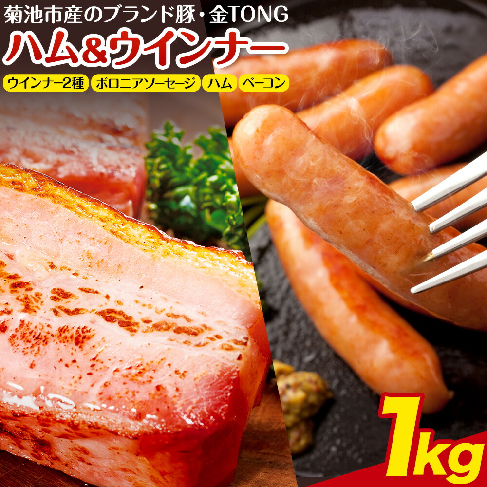 ハム工房TONGTONG ハム・ウインナーギフトセット 合計1010g 5種類 約1kg 食べ比べ 豚肉 セット ベーコン ハム ウインナー ソーセージ 金TONG 九州産 国産 熊本県産 冷凍 ギフト 贈りもの 送料無料《90日以内に出荷予定(土日祝除く)》
