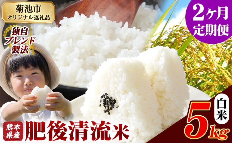 【2ヶ月定期便】熊本県産 肥後清流米 白米 5kg 熊本県産 ふるさと納税 《お申込み月の翌月から出荷開始》精米 米 こめ ふるさとのうぜい コメ お米 おこめ