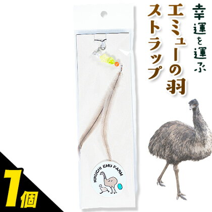 エミューストラップ 全長約20cm ストラップ付き 熊本県菊池エミュー観光牧場株式会社 《30日以内に出荷予定(土日祝除く)》 熊本県 菊池市 エミュー ストラップ 縁結び 幸運の羽 羽根 菊池市 熊本県 送料無料