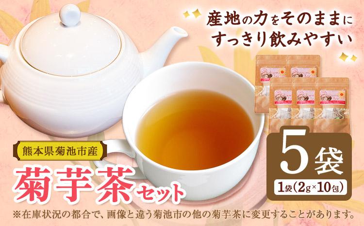 菊芋茶セット 5袋 2g×10包 お茶 ティーパック 有限会社きくち観光物産館《90日以内に出荷予定(土日祝除く)》熊本県 菊池市 きくいも 菊芋 お茶 健康 セット 送料無料
