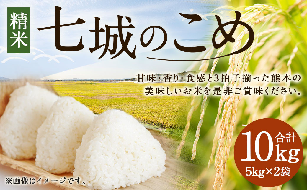 【令和6年産】 七城のこめ 精米 計10kg（5kg×2袋）ヒノヒカリ 白米 九州産 熊本県産