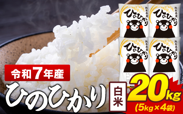 令和7年産 白米 米 ひのひかり 20kg《7-14日以内に出荷予定(土日祝除く)》熊本県 菊池市 国産 熊本県産 白米 精米 送料無料 ヒノヒカリ こめ お米