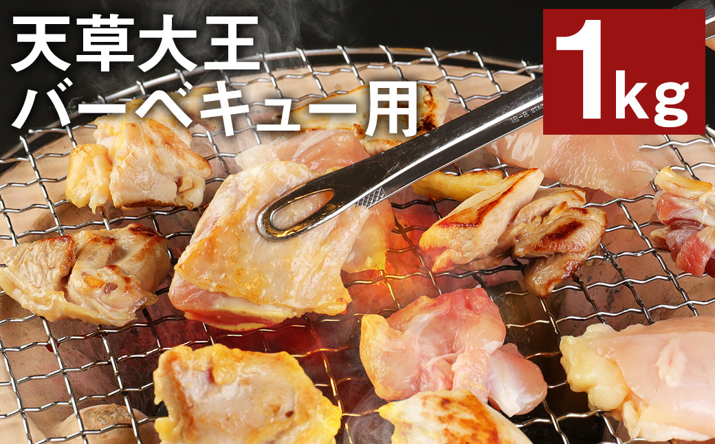 熊本県産 天草大王 バーベキュー用 カット肉 1kg（5〜6人用）もも肉 むね肉 鶏肉 国産 地鶏