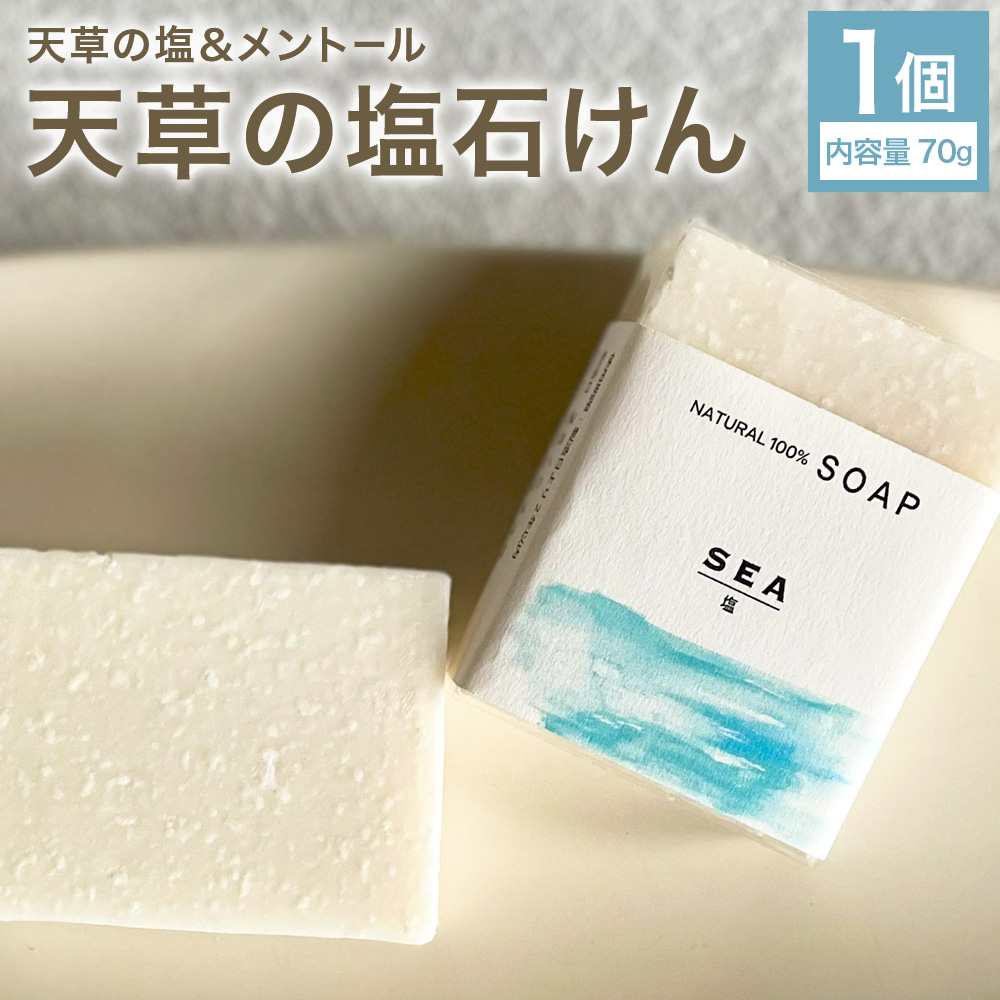天草の塩石けん 1個 70g 石けん工房アンティーまさ《30日以内に出荷予定(土日祝除く)》熊本県 菊池市 ナチュラルソープ 石けん 石鹸 せっけん 固形石けん しお 塩 天草 天草の塩 お風呂 バス 洗顔 体洗い 洗顔ソープ 低温製法 ギフト 贈り物