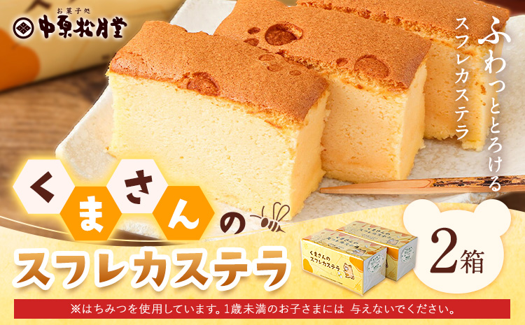 菊池銘菓 くまさんの スフレ カステラ 1個入り × 2箱 有限会社中原松月堂《30日以内に出荷予定(土日祝除く)》熊本県 菊池市 スイーツ デザート カステラ スフレ お菓子 焼き菓子