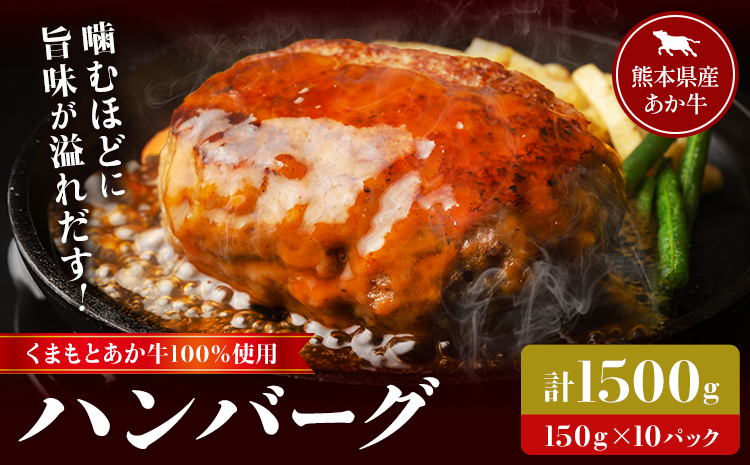 GI認証取得 くまもとあか牛100％使用 くまもとあか牛ハンバーグ 150g×10パック あか牛 ハンバーグ 牛肉 肉 国産 九州産 熊本県産 冷凍《30日以内に出荷(土日祝除く)》