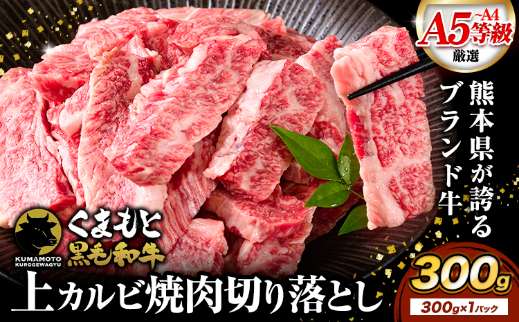 A4〜A5等級 黒毛和牛 切り落とし 上 カルビ 焼肉 切り落とし 300g《7-14日以内に出荷予定(土日祝除く)》くまもと黒毛和牛 熊本県 菊池市 上カルビ 焼肉用 黒毛和牛 焼肉 肉 お肉 和牛 A5 A4 小分け