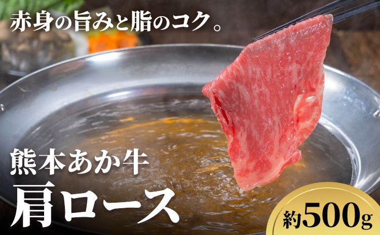 熊本あか牛 肩ロース 約500g 合同会社たべたせいか《30日以内に出荷予定(土日祝除く)》熊本県 菊池市 肉 牛肉 お肉 和牛 あか牛 ロース スライス すき焼き しゃぶしゃぶ 熊本県産 冷凍 送料無料