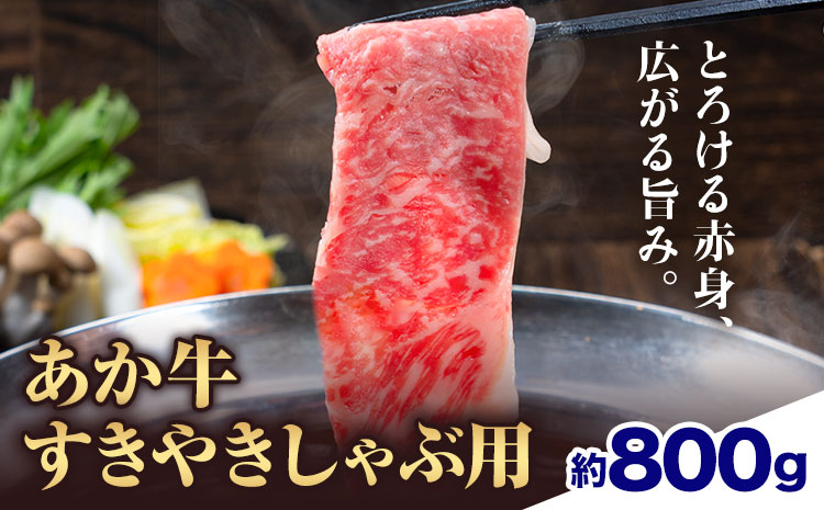 赤牛すきやきしゃぶ用 約800g 合同会社たべたせいか《30日以内に出荷予定(土日祝除く)》赤牛 すき焼き しゃぶしゃぶ お肉 和牛 スライス 熊本県産 九州産 国産 冷凍 送料無料
