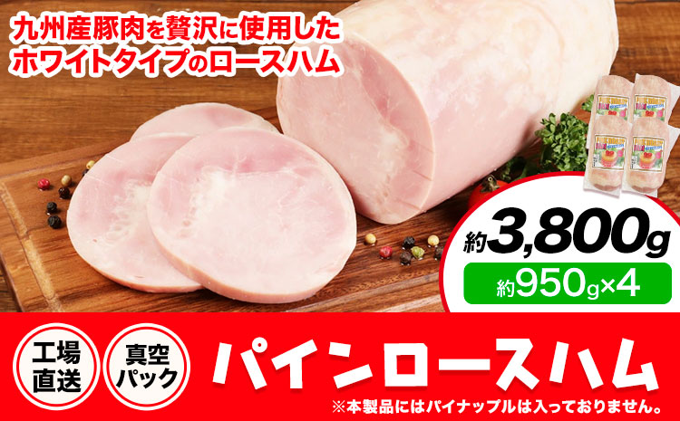 パインロースハム 4個 (1個約950g) ロース ハム ブロック 豚ロース 豚肉 真空パック 福留ハム 工場直送 冷蔵 国内製造 送料無料 《30日以内に出荷予定(土日祝除く)》