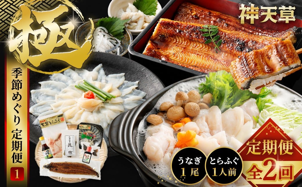 【2回定期便】【極】季節めぐり定期便1 ふぐ フグ 河豚 とらふぐ トラフグ てっさ てっちり うなぎ ウナギ 鰻 熊本県 上天草市