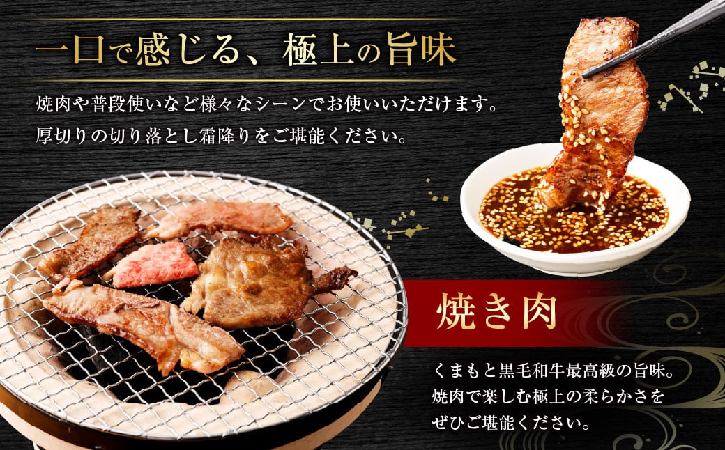 くまもと黒毛和牛 焼肉用 ロース・カルビ 切り落とし 500g お肉 肉 牛肉 黒毛和牛 和牛 冷凍 国産 九州産 熊本県 上天草市