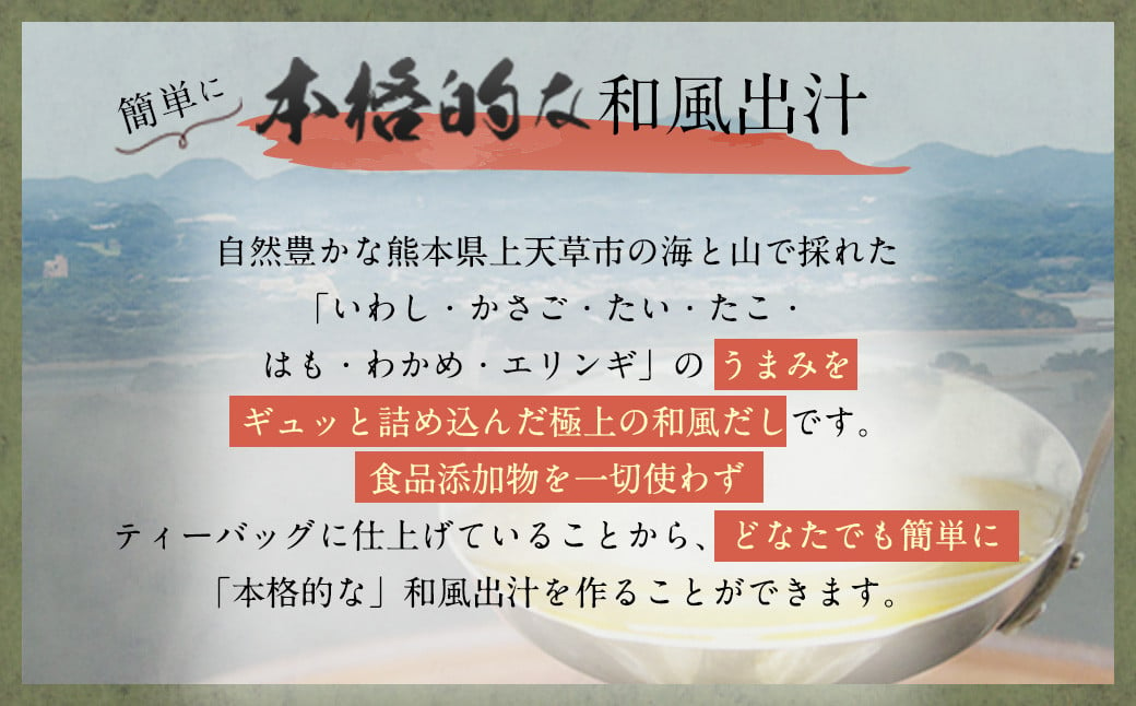 【訳あり品】上天草の和風だし5点セット 添加物不使用 出汁 だし ティーバッグ 8g×6包×5セット