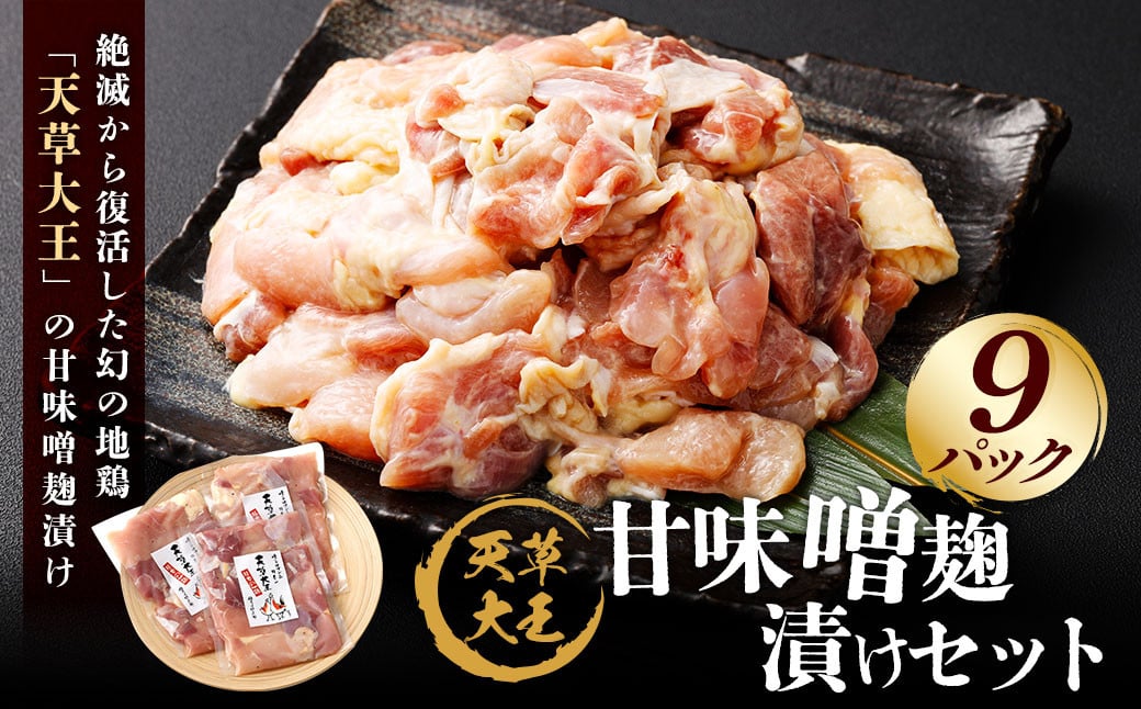 天草大王 甘味噌麹漬け 9セット 200g×9パック 合計1.8kg 肉 お肉 鶏肉 地鶏 みそ 味噌 味噌麹 麹 冷凍 熊本県産